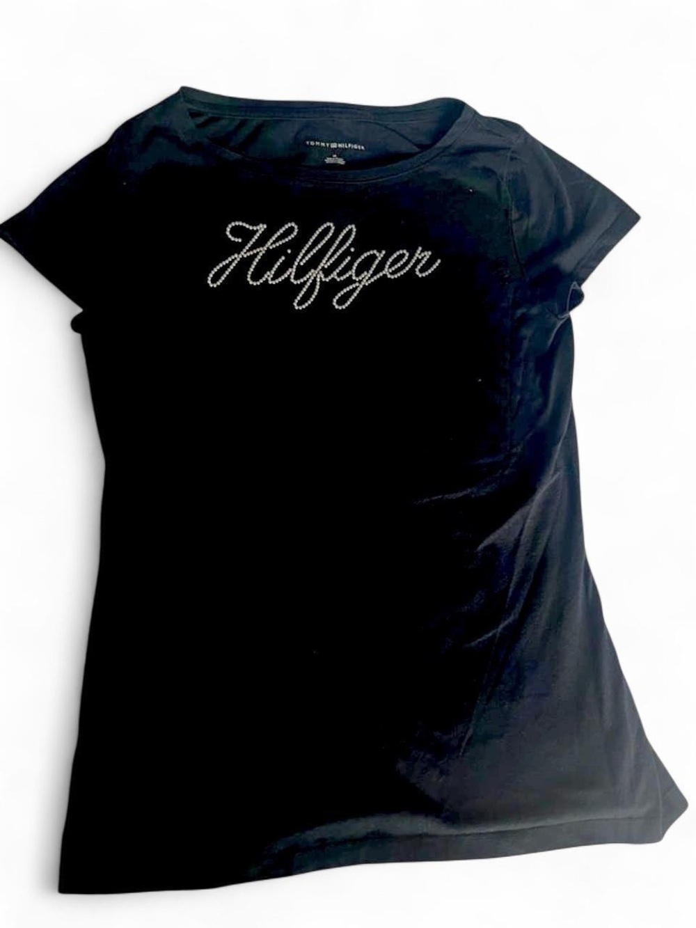 Tommy Hilfiger Black Crystal-Logo Tee